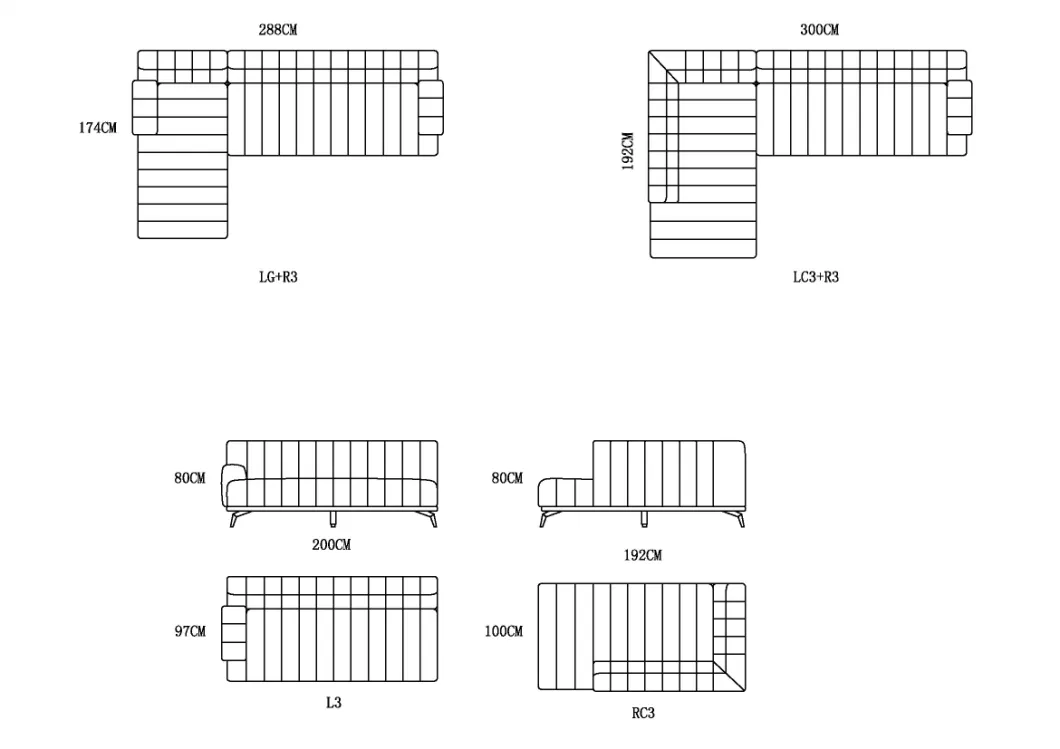 Zhida Home Furniture Villa Living Room Fabric L Shape Sectional Couch Set Wholesale Modern Design 3 2 1 Sofa for Retail