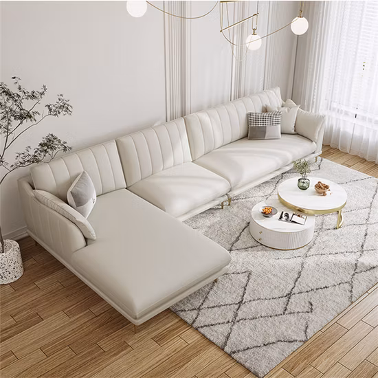 Sofá seccional de diseño italiano moderno de gama alta, conjunto de sofás, sofá de tela de esquina